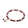 Three - Bead Garnet Bracelet — Minimal Natural Stone Stack for Everyday Wear - Buddha Tibet