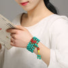 Turquoise 108-Bead Mala Bracelet — Natural Stone Prayer Beads in Green & Blue Turquoise Buddha Tibet