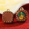 Tibetan Mini Tsa-Tsa Thangka Pendant — Hand-Painted Sacred Icon in Leather Casing Buddha Tibet