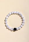Black Obsidian & White Howlite Couples Bracelet Set — Yin & Yang Distance Bracelets for Two