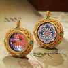 Tibetan Ghau Pendant — Hand-Painted Deity Tsakli in Filigree Brass Buddha Tibet