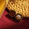 1cm Micro Tsa-Tsa Thangka Pendant — Hand-Painted Deity in Square Leather Casing Buddha Tibet