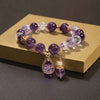 Purple Water Drop Pendant Bracelet — Amethyst Color Crystal Charm Bangle Buddha Tibet