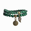 Baum des Lebens Chakra Armband — Tigerauge & Amethyst Edelstein Set