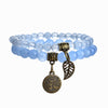 Baum des Lebens Chakra Armband — Tigerauge & Amethyst Edelstein Set