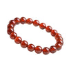 Orange Garnet Bead Bracelet — Bright Round-Bead Color