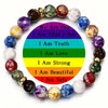 Rainbow Resin Yoga Bracelet — 8mm Chakra Beads for Daily Wear
