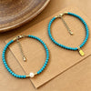 Freshwater Pearl and Turquoise Bracelet - Bright Blue, Soft Luster
