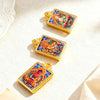 Tibetan Thangka Tsa-Tsa Pendant — Hand-Painted Deity Amulet in Gold-Plated Frame Buddha Tibet
