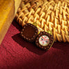 1cm Micro Tsa-Tsa Thangka Pendant — Hand-Painted Deity in Square Leather Casing Buddha Tibet