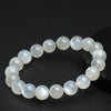 Natural White Moonstone Bead Bracelet — Classic Round Stone for Intuition & Calm Buddha Tibet