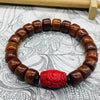 Buddha Tibet Yak Bone Spacer Bracelet - Bodhi, Dzi & Cinnabar