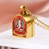Tibetan Ghau Locket Necklace — Opening Shrine Pendant with Thangka Deity Art Buddha Tibet