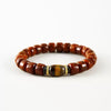 Buddha Tibet Yak Bone Talisman Bracelet - Dzi, Tiger Eye & Dragon