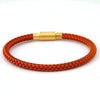 5mm Lucky Bead Cord Bracelet — Adjustable Leather & Steel Wire Base for Fortune Beads - 5mm Red & Gold Steel WireBuddha Tibet