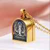 Tibetan Ghau Locket Necklace — Opening Shrine Pendant with Thangka Deity Art Buddha Tibet