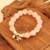 Natural Rose Quartz & Zircon Bracelet — Elegant Beaded Strand for Love & Inner Calm Buddha Tibet