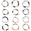 Zodiac White Crystal Bead Bracelet — Natural Stone Stretch Bracelet by Birth Sign