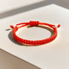 Red Rope Lucky Bracelet — Handwoven Flat Knot & Vajra Knot Cord for Luck & Protection - Red — Flat KnotBuddha Tibet