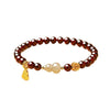 Garnet & Hetian Jade Bracelet — Lucky Charm Bead Bracelet for Wealth & Protection - Hetian Jade GourdBuddha Tibet