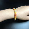 Xinjiang Gold-Thread Jade Bracelet — Bamboo Node & Barrel Bead Styles Buddha Tibet