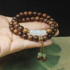Black Rosewood 108-Bead Mala Bracelet — Natural Wood Prayer Beads in Round, Barrel & Wrap Styles Buddha Tibet
