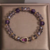Amethyst Gourd Bracelet with Micro-Inlaid Charm — Crystal Bead Stack for Prosperity & Protection Buddha Tibet