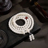 White Bodhi Root Mala Bracelet — 108-Bead Buddhist Prayer Beads for Calm & Clarity Buddha Tibet