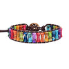 Bamboo Knot Emperor Stone Bracelet — Braided Leather Feng Shui Charm