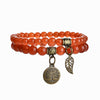 Baum des Lebens Chakra Armband — Tigerauge & Amethyst Edelstein Set
