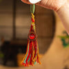 Hand-Painted Thangka Tassel Charm — Bag & Key Pendant with Tibetan Guardian Figures Buddha Tibet