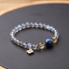 Moonstone & Kyanite Natural Crystal Bead Bracelet — 6–7mm Single Strand Buddha Tibet