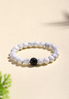Black Obsidian & White Howlite Couples Bracelet Set — Yin & Yang Distance Bracelets for Two