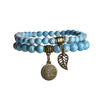 Baum des Lebens Chakra Armband — Tigerauge & Amethyst Edelstein Set