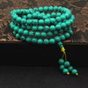 Turquoise 108-Bead Mala Bracelet — Natural Stone Prayer Beads in Green & Blue Turquoise Buddha Tibet