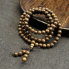 Multi-Wood 108-Bead Mala Bracelet — Natural Wood Prayer Beads for Daily Wear & Meditation Buddha Tibet