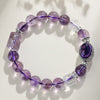Amethyst Tower Crystal Bracelet — Natural Point Cut with Geometric Box Charm Buddha Tibet
