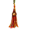 Hand-Painted Thangka Tassel Charm — Bag & Key Pendant with Tibetan Guardian Figures Buddha Tibet