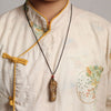 Buddha Tibet Agarwood Faceless Buddha Pendant - Lotus & Sutras