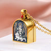 Tibetan Ghau Locket Necklace — Opening Shrine Pendant with Thangka Deity Art Buddha Tibet