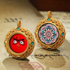 Tibetan Ghau Pendant — Hand-Painted Deity Tsakli in Filigree Brass Buddha Tibet