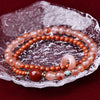 Nanhong Agate Double Wrap Bracelet - Icy Red, Warm Contrast