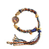 Hand - Painted Dzakri Lhamo Thangka Bracelet — Tibetan Wealth Goddess Woven Charm - Fully Hand - Painted Dzakri LhamoBuddha Tibet