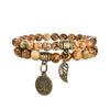 Baum des Lebens Chakra Armband — Tigerauge & Amethyst Edelstein Set
