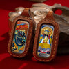 Tibetan Dual-Sided Tsa-Tsa Pendant — Hand-Painted Deity & Guardian Pairs in Leather Casing Buddha Tibet