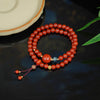 Liangshan South Red Agate & Jadeite Double-Loop Bracelet — Persimmon Red, Mountain Stone