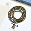 Argentine Green Sandalwood Mala Bracelet — 108-Bead Wood Mala for Daily Practice & Calm Buddha Tibet