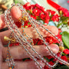 White Crystal 108-Bead Mala Bracelet — Vajra Bell Style with Tibetan Connector Buddha Tibet