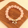 Natural Rose Quartz & Zircon Bracelet — Elegant Beaded Strand for Love & Inner Calm Buddha Tibet