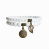 Baum des Lebens Chakra Armband — Tigerauge & Amethyst Edelstein Set
